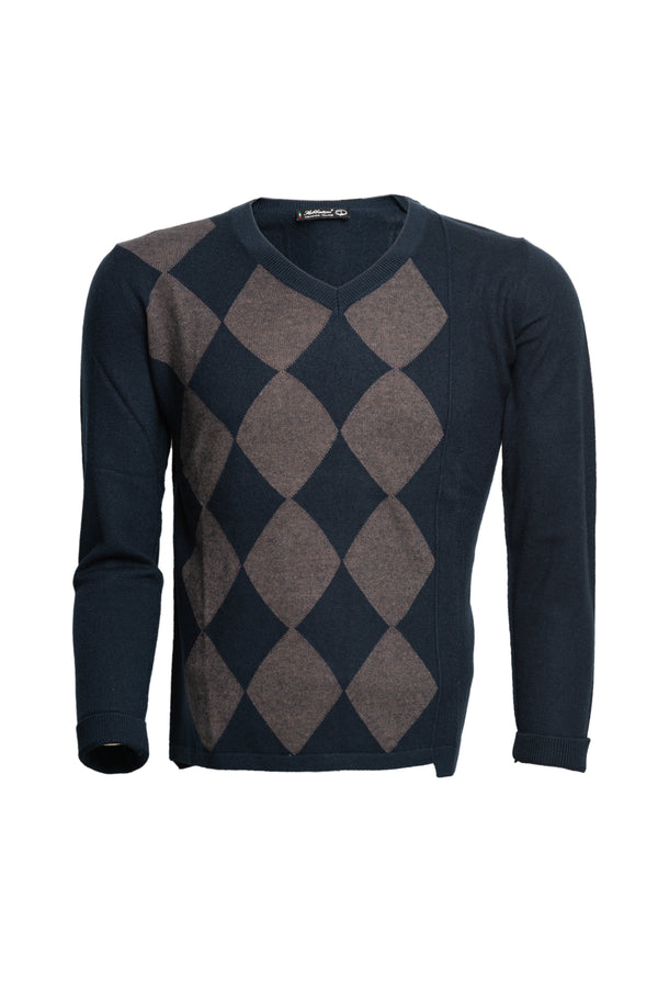Black/Brown Diamond Crewneck Sweater - BAZOOKA 