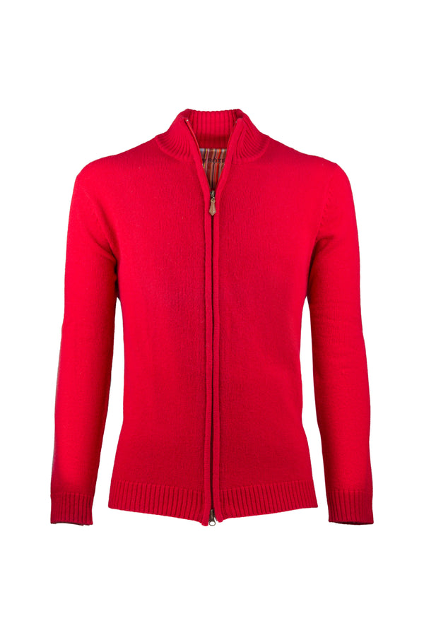 Red Wool Cardigan - BAZOOKA 