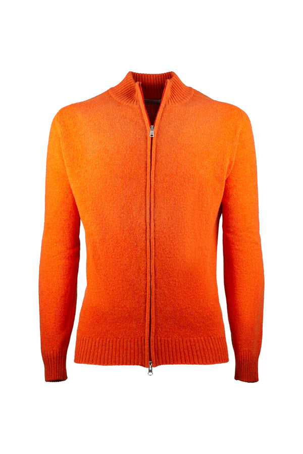 Orange Wool Cardigan - BAZOOKA 
