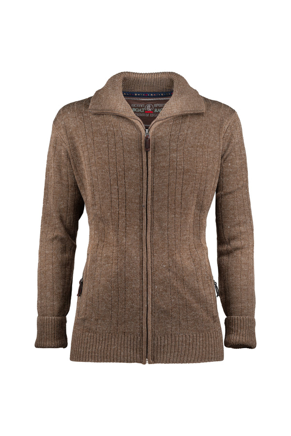 Brown Merino Cardigan - BAZOOKA 