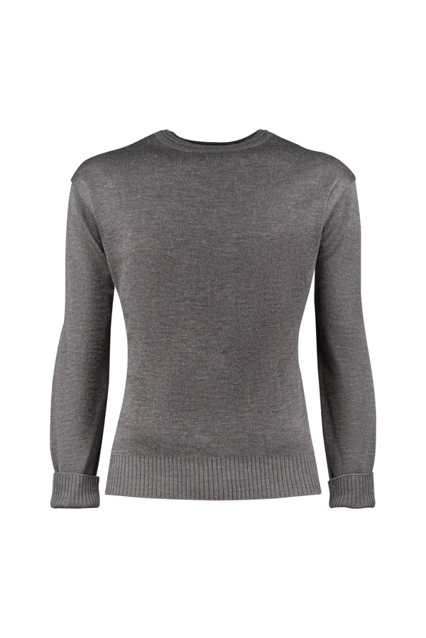 Grey Merino Crewneck Sweater - BAZOOKA 