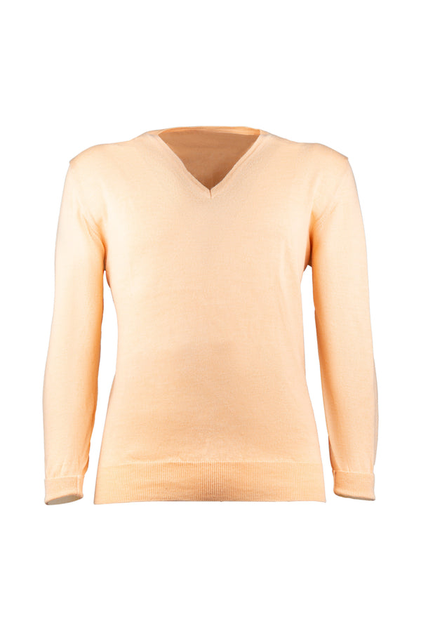 Salmon V-neck Sweater - BAZOOKA 