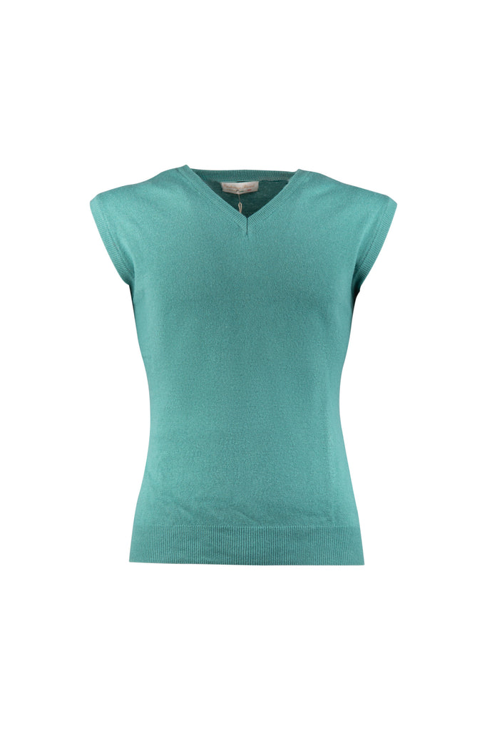 Green Cashmere Vest - BAZOOKA 