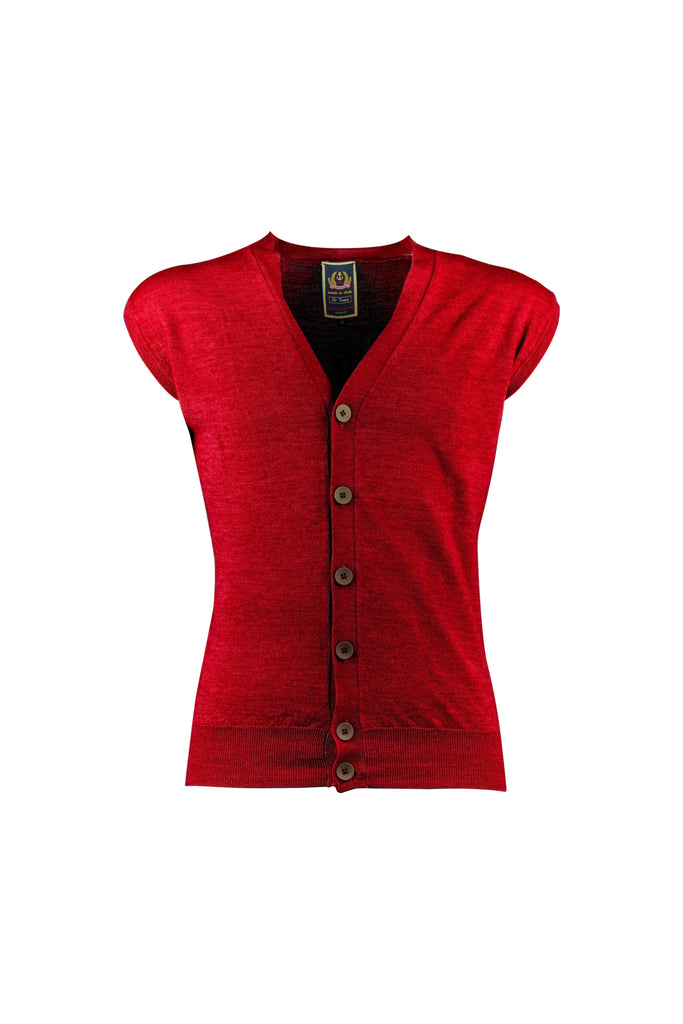 Red Merino Wool Vest - BAZOOKA 