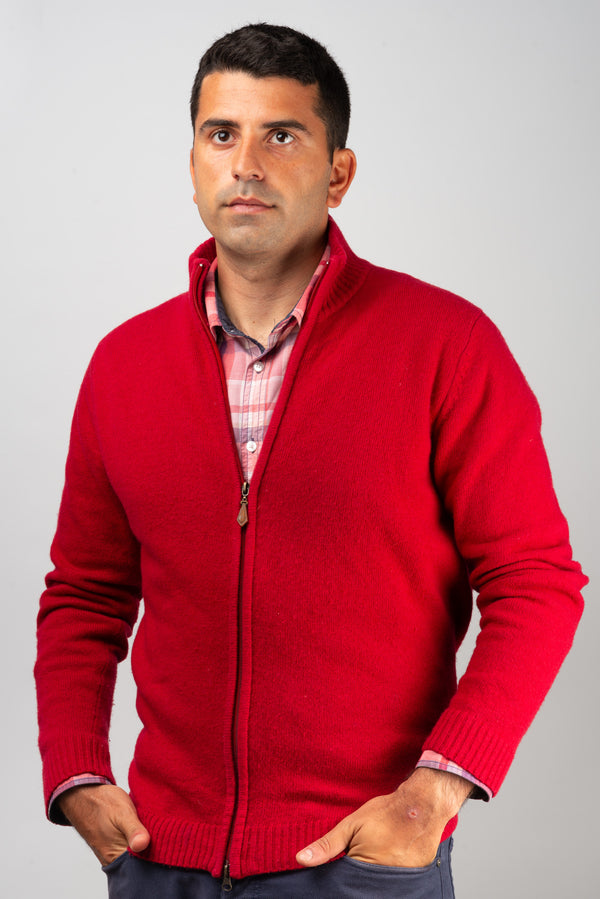 Red Wool Cardigan - BAZOOKA 