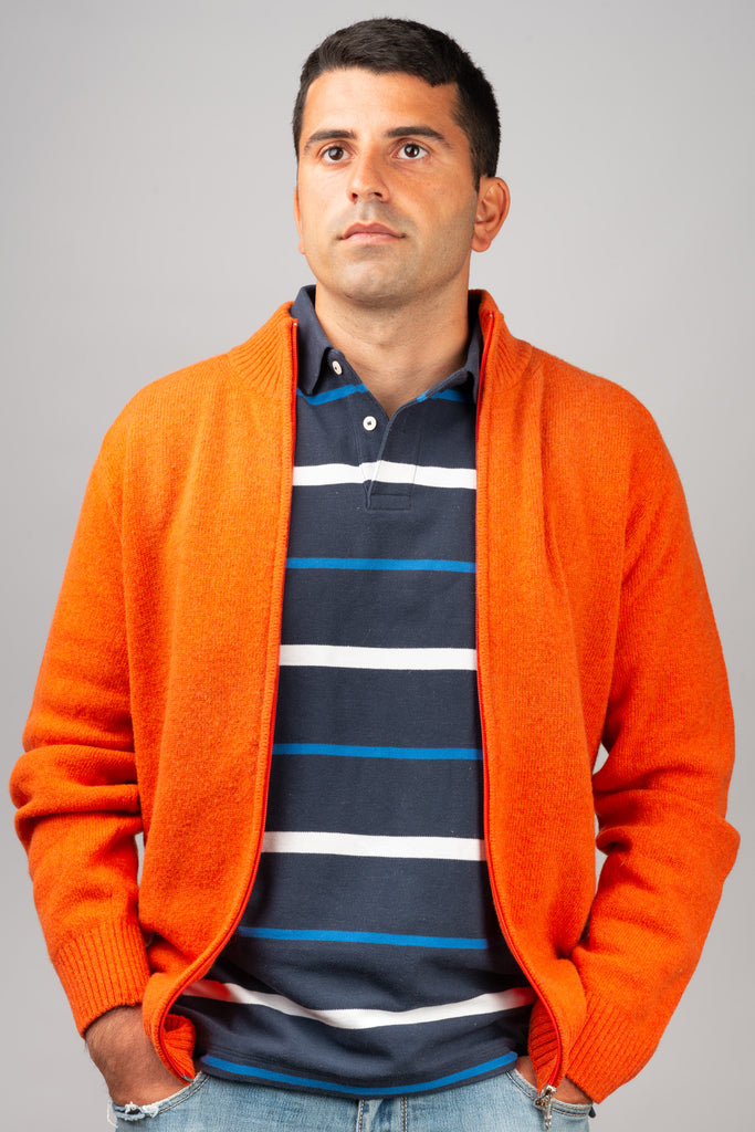 Orange Wool Cardigan - BAZOOKA 