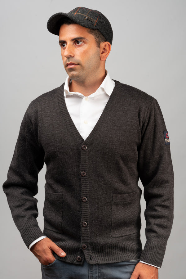 Grey Merino Cardigan - BAZOOKA 