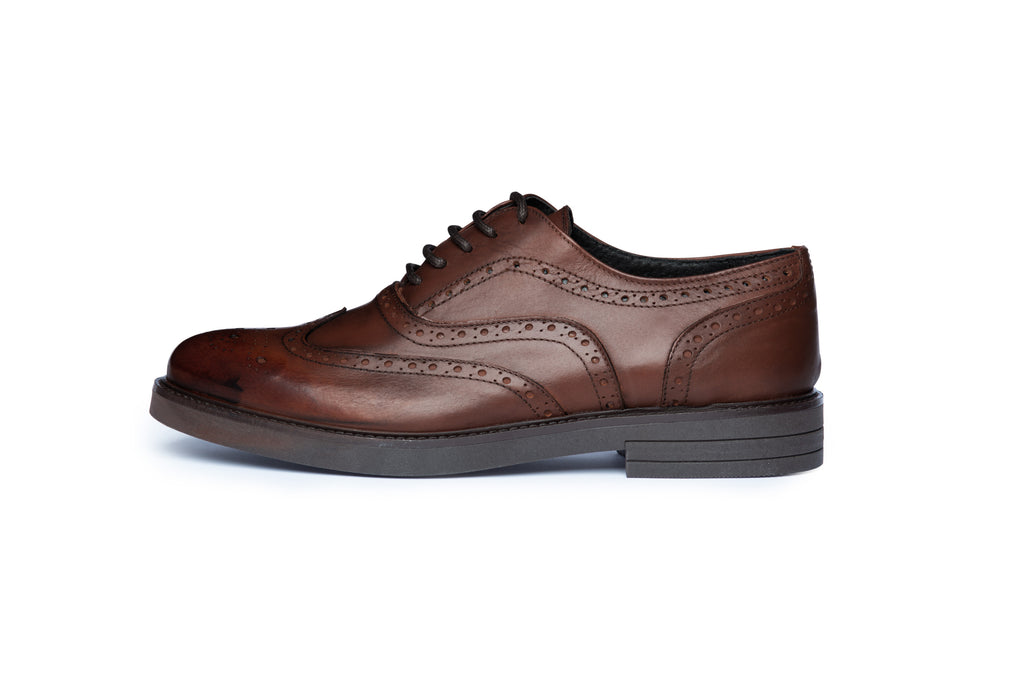 Dark Brown Brogue Oxford - BAZOOKA 