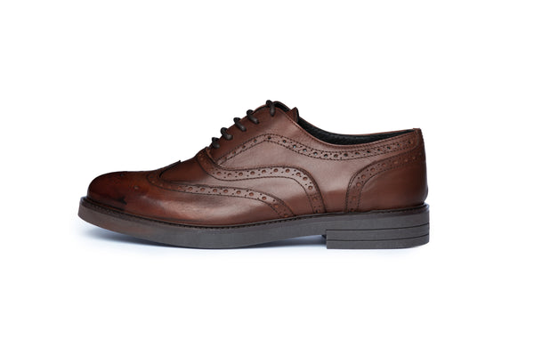 Dark Brown Brogue Oxford - BAZOOKA 