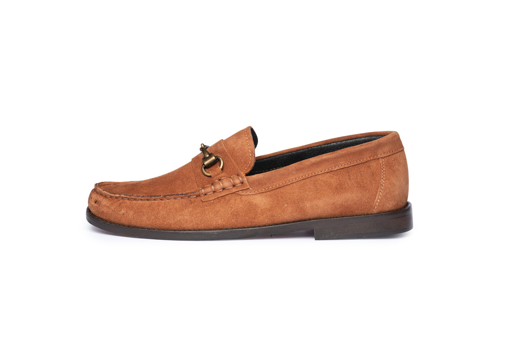 Rust Suede Loefer With Leather Sole - BAZOOKA 