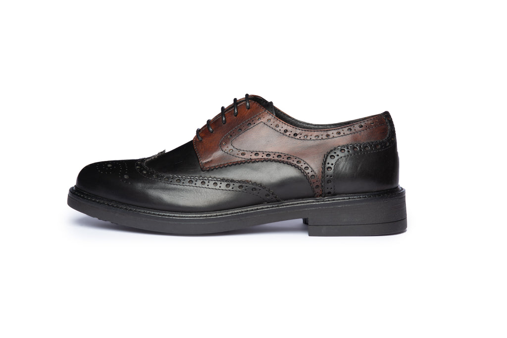 Brown/Black Brogue Derby - BAZOOKA 