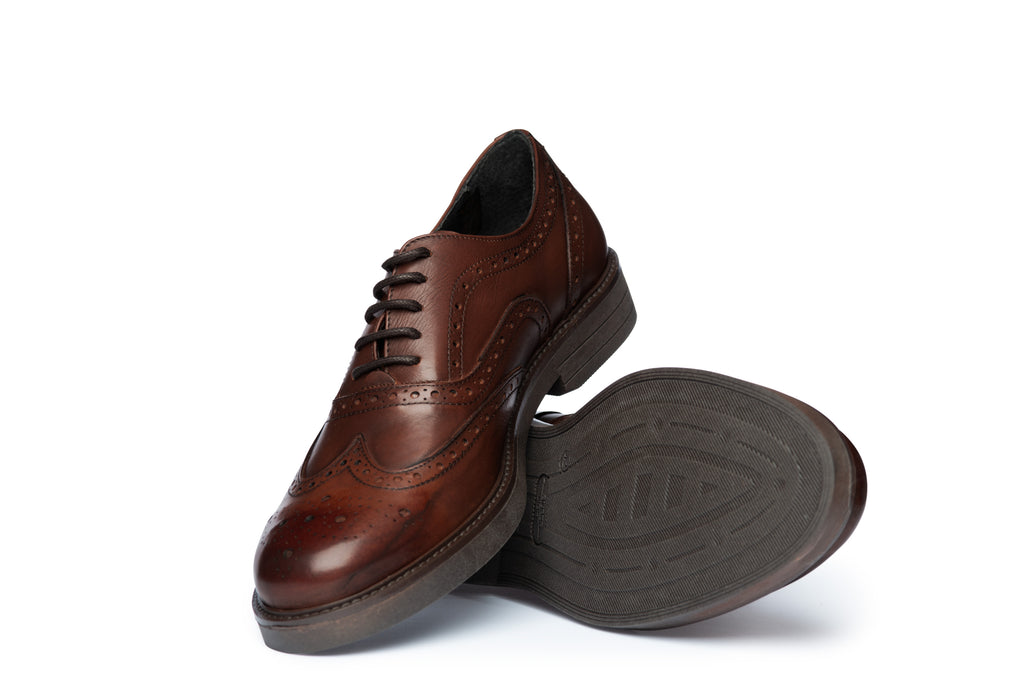 Dark Brown Brogue Oxford - BAZOOKA 