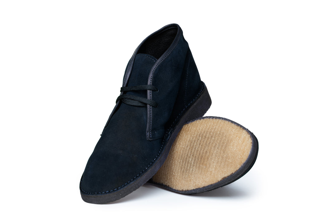 Dark Blue  Suede Desert Boot - BAZOOKA 