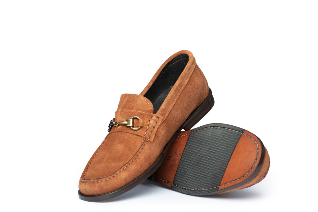 Rust Suede Loefer With Leather Sole - BAZOOKA 