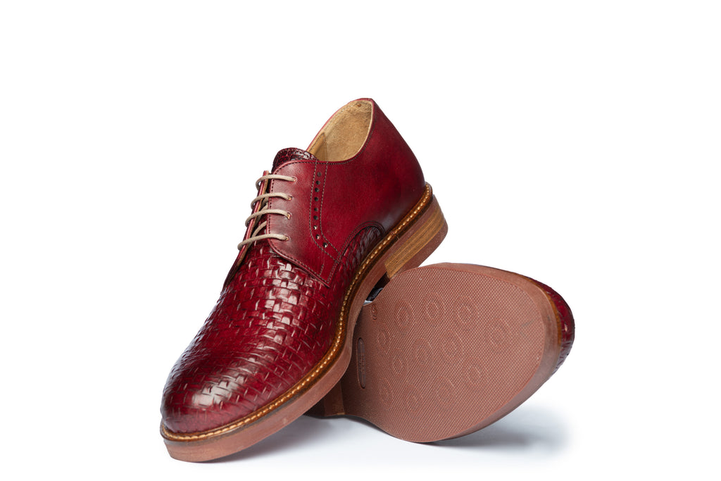 Woven Burgundy Derby - BAZOOKA 