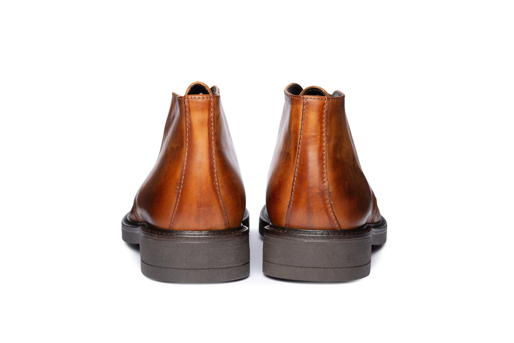 Smoked Brown Ankle Boot with Rubber Sole - BAZOOKA 