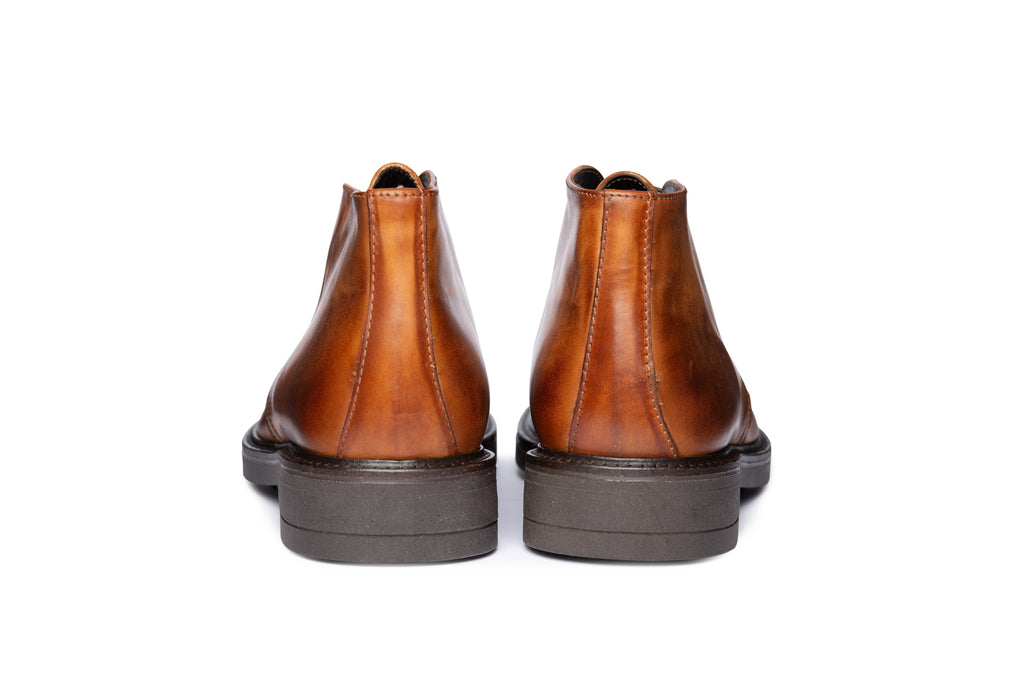 Smoked Brown Ankle Boot with Rubber Sole - BAZOOKA 