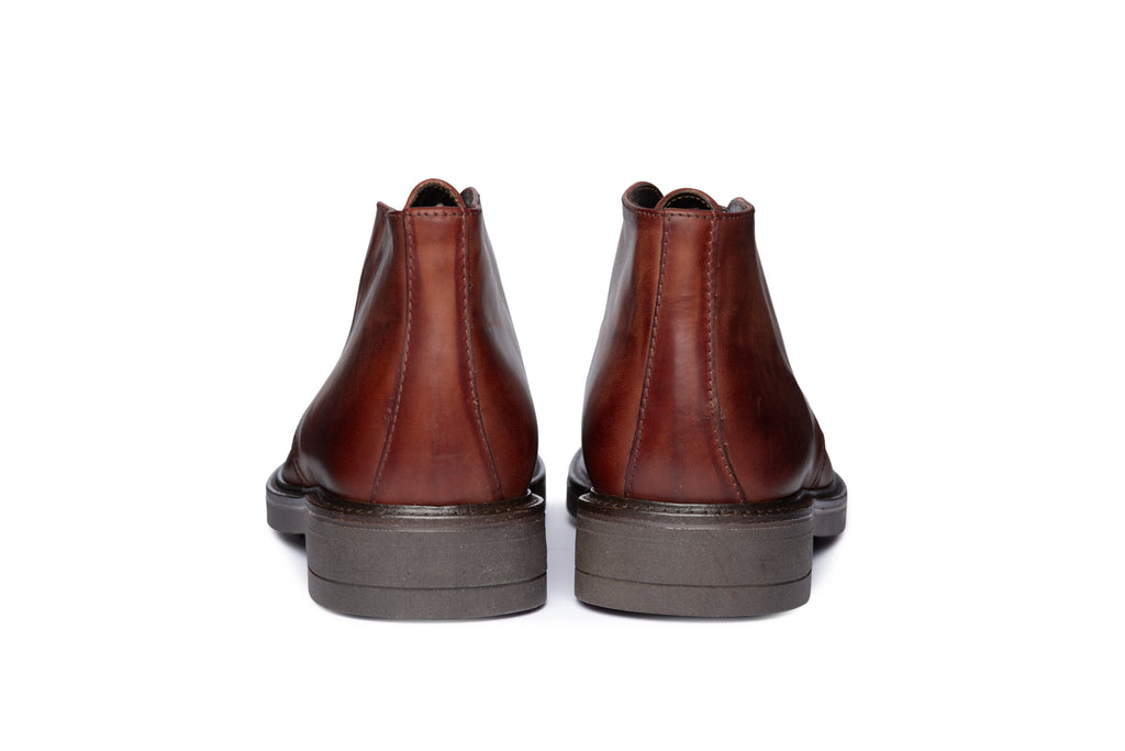 Medium Brown Ankle Boot with Rubber Sole - BAZOOKA 