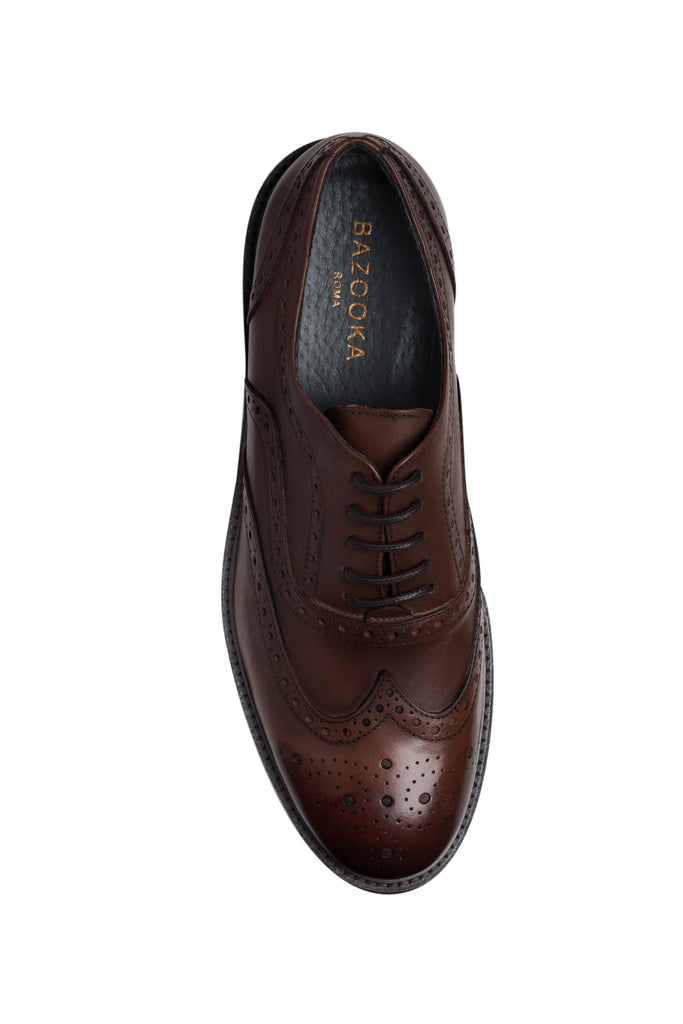 Dark Brown Brogue Oxford - BAZOOKA 