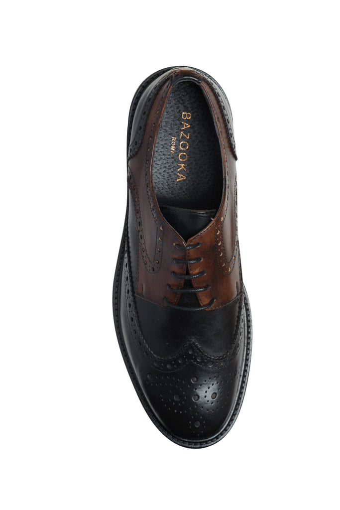 Brown/Black Brogue Derby - BAZOOKA 