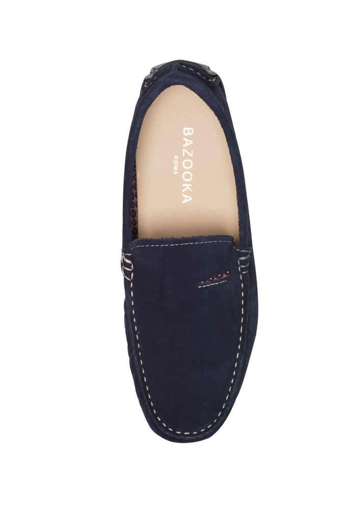 Dark Blue Suede Mocassin - BAZOOKA 