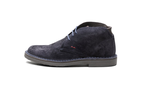 Blue Suede Ankle Boot Spazzolato - BAZOOKA 