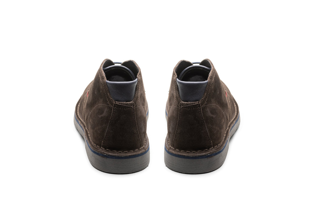 Dark Brown Suede Ankle Boot Spazzolato - BAZOOKA 