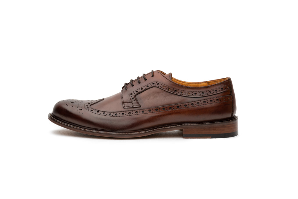 Medium Brown Brogue Derby D - BAZOOKA 