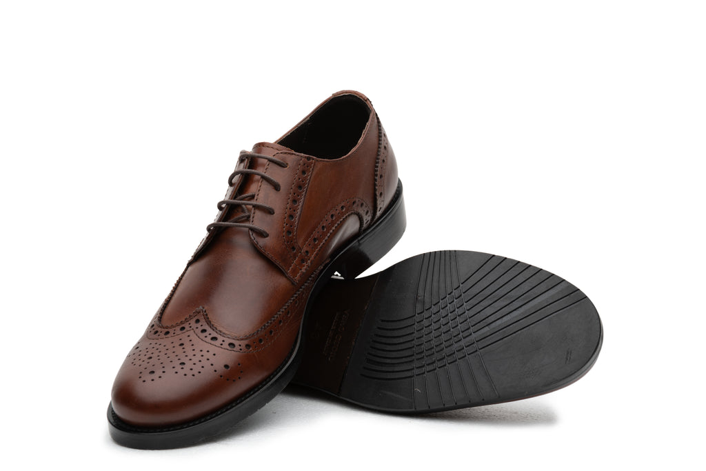 Medium Brown Brogue Derby - BAZOOKA 