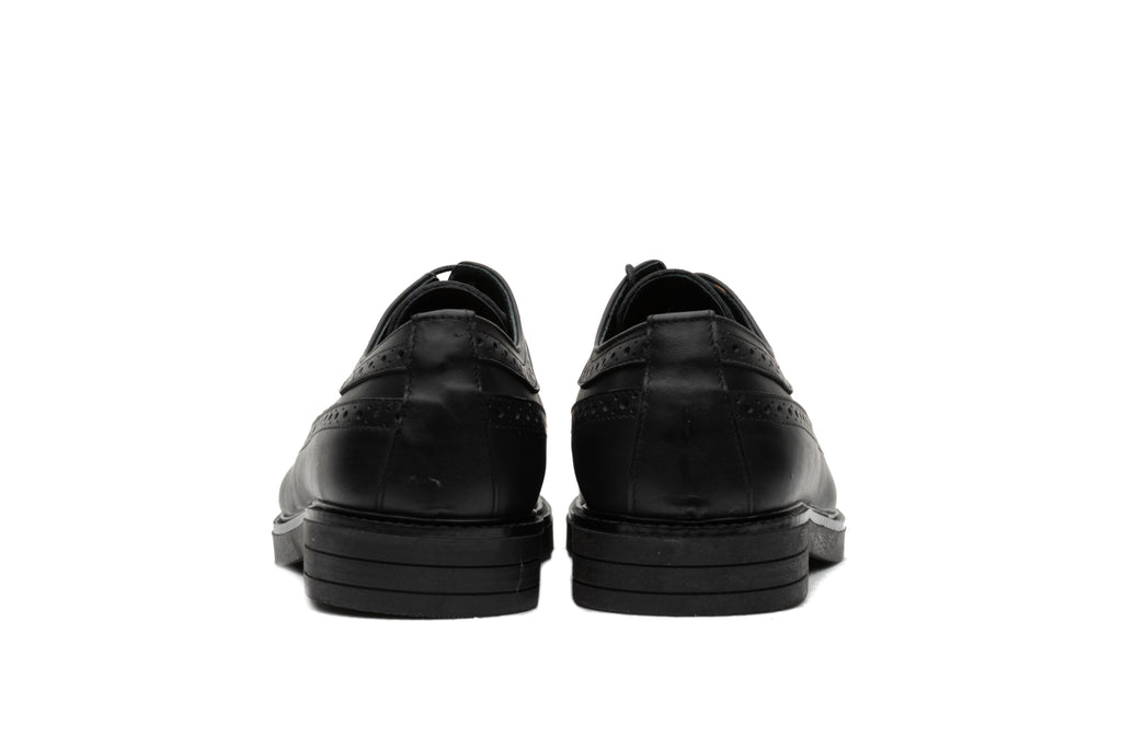 Black Brogue Derby Rubber Sole - BAZOOKA 