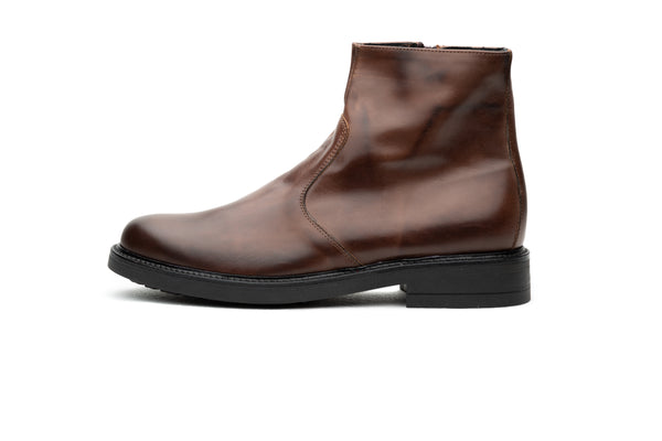 Brown Zip Ankle Boot - BAZOOKA 