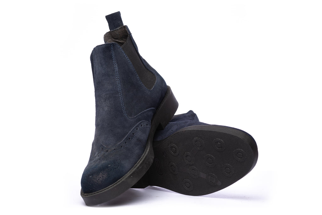 Blue Suede Chelsea Boot - BAZOOKA 