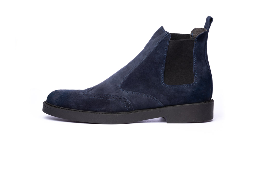 Blue Suede Chelsea Boot - BAZOOKA 