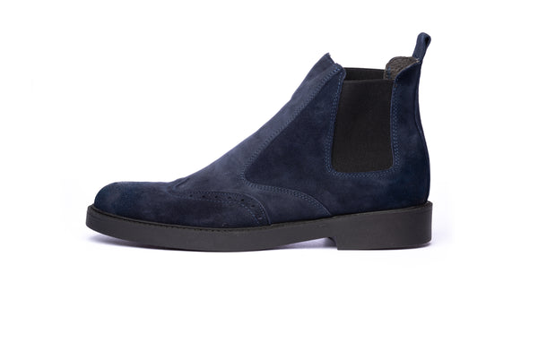 Blue Suede Chelsea Boot - BAZOOKA 