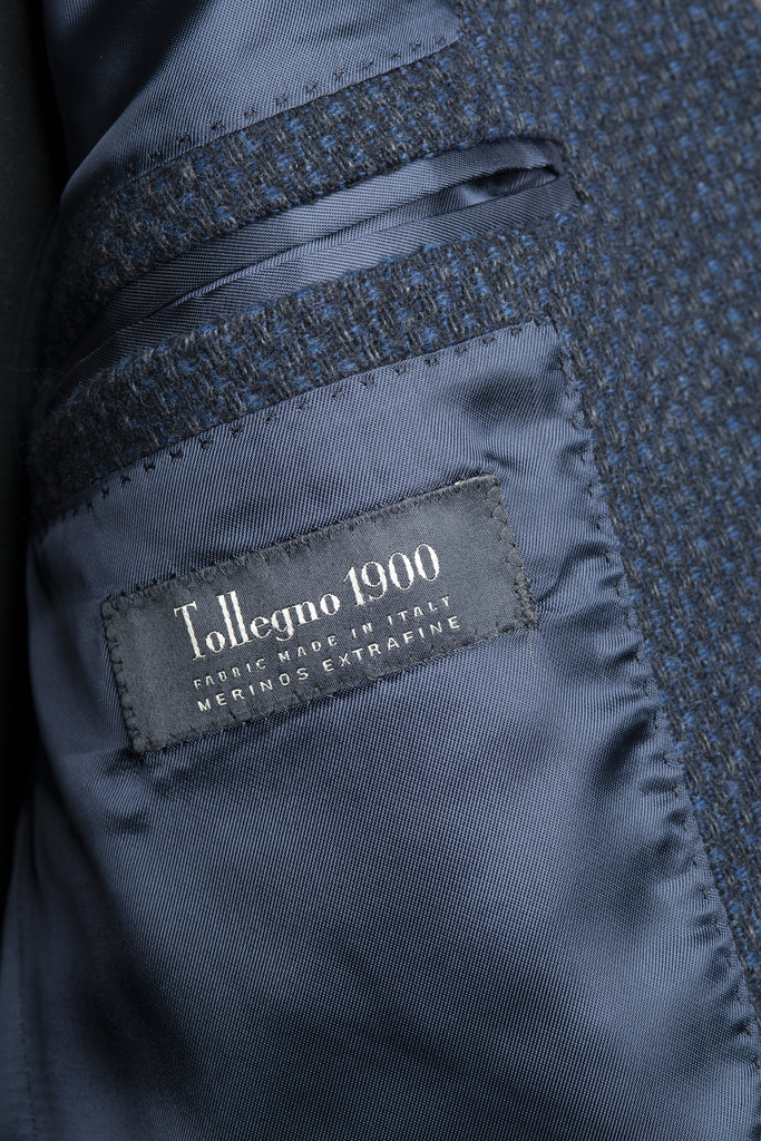 Blue Harris Tweed Jacket by Tollegno - BAZOOKA 